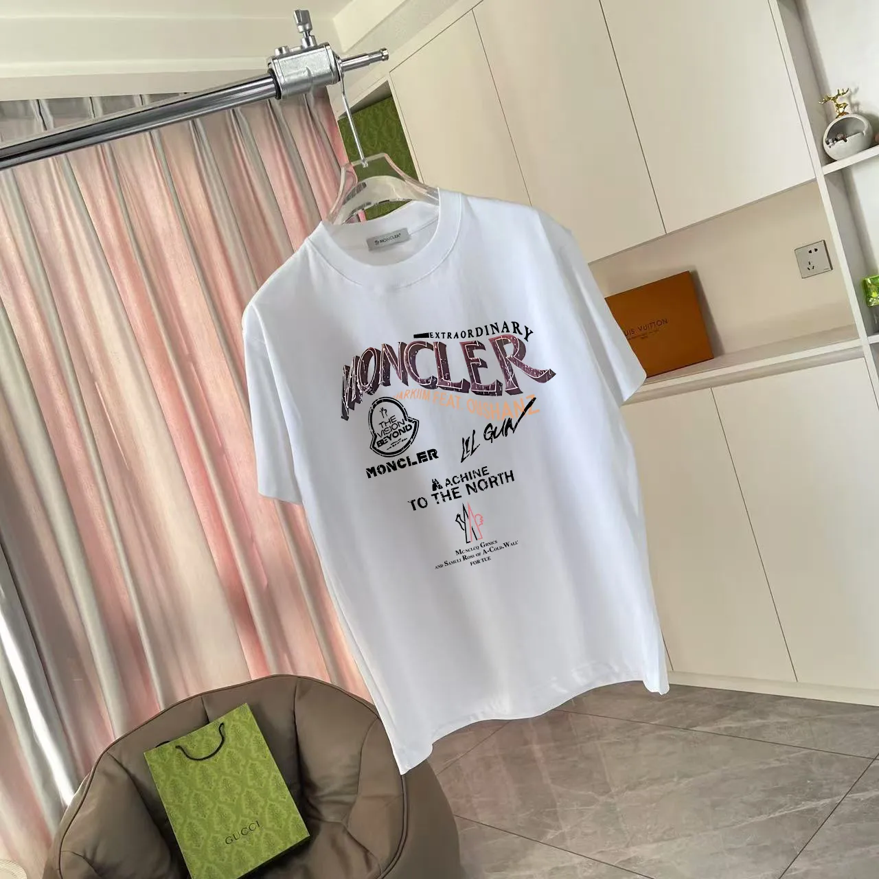 Moncle* 2025 New Arrival logo 300 t Same Style Size：S M L XL XXL ：Black White Red Gray